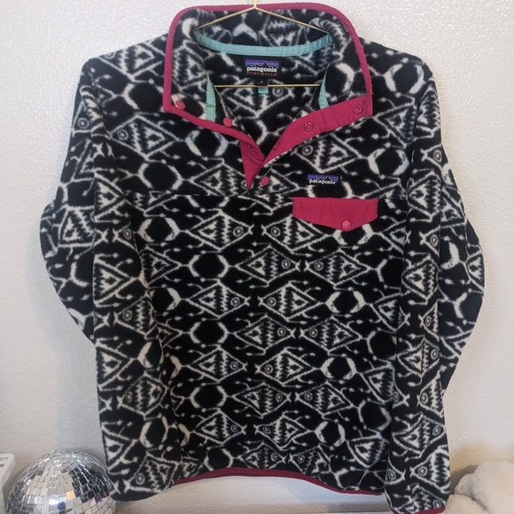 Patagonia Synchilla Snap-T fleece pullover ikat fish patterned medium - Picture 7 of 8